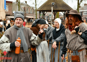 Gezellige drukte bij het Historisch Schouwspel in Den Ham