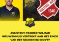 Assistent tranier Wilmar Nieuwenhuis vertrekt aan het einde van het seizoen bij DOS’37