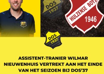 Assistent tranier Wilmar Nieuwenhuis vertrekt aan het einde van het seizoen bij DOS’37