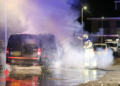 Bedrijfswagen loopt ernstige schade op na brand