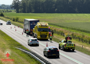 N36 deels afgesloten na problemen met vrachtwagen